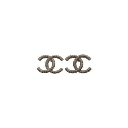 Brincos Chanel CC com Strass