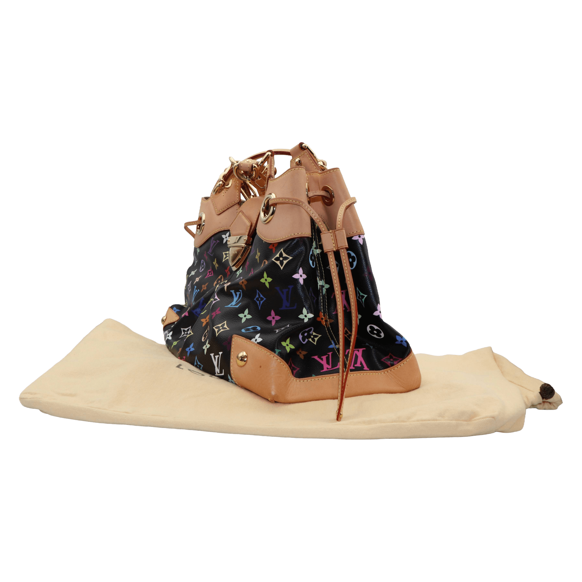 Louis-Vuitton-Ursula-Monogram-Multicolor-Preta-2-side-left