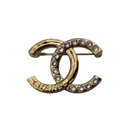 Broche Chanel - Dourado Duplo C